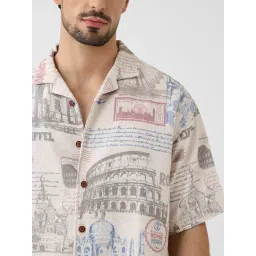 The Souled Store White Loose Fit Printed Shirt image 5