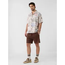 The Souled Store White Loose Fit Printed Shirt image 1