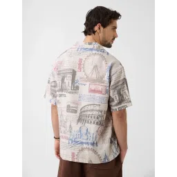 The Souled Store White Loose Fit Printed Shirt image 2