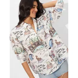 The Souled Store White Loose Graphic Shirts-picture-43