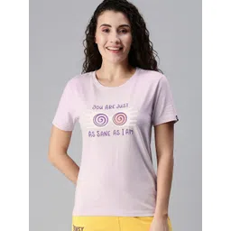 The Souled Store Women Lavender Typography Printed T-shirt-picture-29