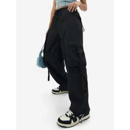 The Souled Store Women Loose Fit Cargos Trousers-picture-15