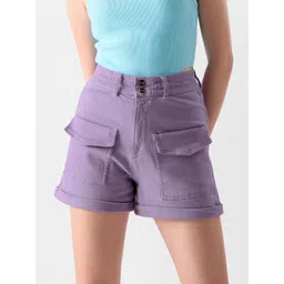 The Souled Store Women Mid-Rise Pure Cotton Denim Shorts-picture-41