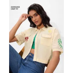 The Souled Store Yellow Regular Print Shirts-picture-32