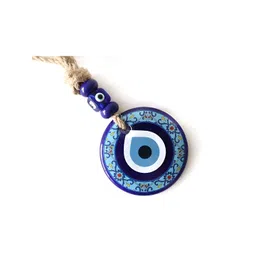 The Spiritual Living Blue & White Printed Khurja Evil Eye Spiritual Wall Decor Hangings-picture-25