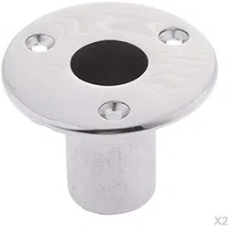 The Style Sutra 2pcs 1'' 90 Deg Round Base Stainless Steel Boat Handrail Fitting Flush Mount|Motors | Parts & Accessories | Boat Parts |2 Pieces Boat Hand Rail Base image 1