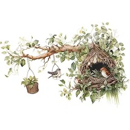 THE STYLE SUTRA 2Pcs Wall Stickers Branches and Bird Nest for Classroom Living Room Bathroom-picture-38