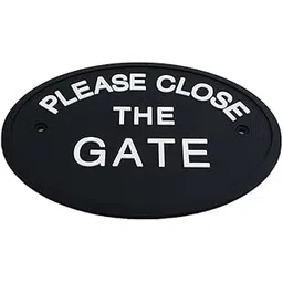 THE STYLE SUTRA Black Oval Statement Plaque Outdoor Garden Wall Sign Please Close The GATE-picture-25