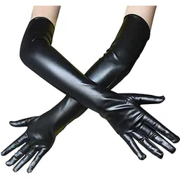 THE STYLE SUTRA Ladies 53Cm Metallic Gloves Flapper Dance Opera Cosplay Fancy Dress Black-picture-28
