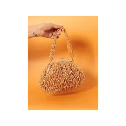 THE TAN CLAN Gold Embellished Clutch with Detachable Handle-picture-28