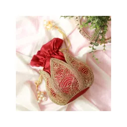 THE TAN CLAN Hasta Hand Embroidered Mini Lotus Potli-picture-23