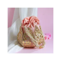 THE TAN CLAN Mrig GotaPatti Handwork Mini Lotus Potli-picture-41