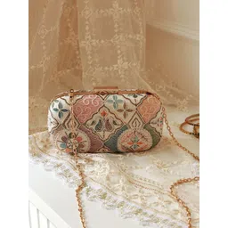 THE TAN CLAN Mughal Embroidered Box Clutch-picture-18
