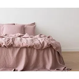 The Tangerine Store 2-Piece Linen Cotton Mix Duvet Cover Set (63x88 in) - Dusty Pink Twin Duvet Cover Set with Standard Shams - Pre-Washed, Handmade - Chic Home Decor-picture-33