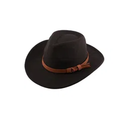 The Tie Hub Black Cowboy Solid Fedora Hat-picture-37