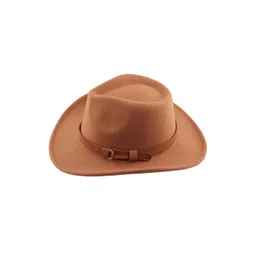 The Tie Hub Brown Solid Fedora Hat-picture-23