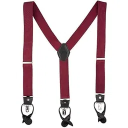 the tie hub Gentry Rasberry pink with black button with clip Suspender For Men-picture-12