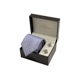 The Tie Hub Men Accessory Gift Set Of Textured Necktie And Cufflinks-picture-31