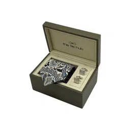 The Tie Hub Men Accessory Gift Set Of Textured Necktie And Cufflinks-picture-11