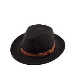 the tie hub Men Belted Fedora Hat with Wide Brim-picture-43