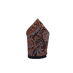 The Tie Hub Men Blue & Brown Printed Pocket Squares-picture-36