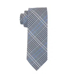The Tie Hub Men Blue Checked Broad Tie and Cufflinks-picture-39