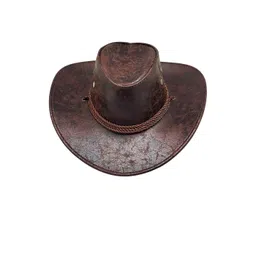 The Tie Hub Men Brown Solid Fedora Hat-picture-34