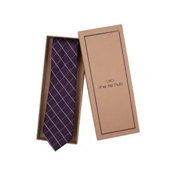 The Tie Hub Men Checked Pure Silk Broad Tie-picture-42