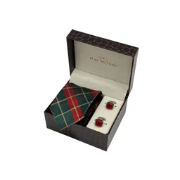 The Tie Hub Men Checkered Necktie with Square Cufflinks Gift Sets-picture-20
