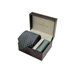 The Tie Hub Men Geometric Necktie with Sage Pocket Square Accessory Gift Set-picture-26