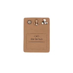 The Tie Hub Men Gold-Toned Solid Accessory Gift Set-picture-16