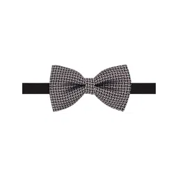 The Tie Hub Men Grey & Black Woven Design Bow Tie-picture-28