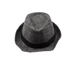 The Tie Hub Men Grey Checked Fedora Hat-picture-39