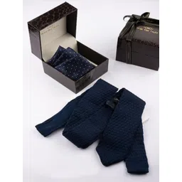 The Tie Hub Men Knitted Necktie With Printed Silk Pocket Square-picture-46