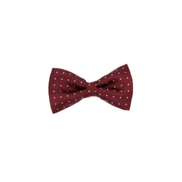 The Tie Hub Men Maroon & Cream-Coloured Woven Design Bow Tie-picture-30