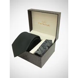 The Tie Hub Men Necktie with Pocket Square Accessory Gift Set image 1