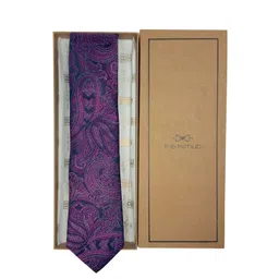 The Tie Hub Men Paisley Printed Silk Skinny Tie-picture-26