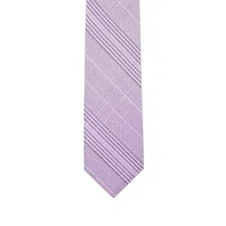The Tie Hub Men Pink & Purple Checked Skinny Tie-picture-40