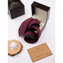 The Tie Hub Men Printed Microfiber Tie with Flower Lapel Pin-picture-10