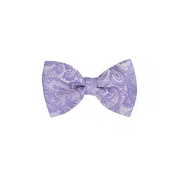 The Tie Hub Men Purple Paisley Printed Microfiber Bow Tie-picture-27