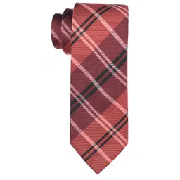 The Tie Hub Men Red & Black Checked Skinny Tie-picture-40