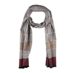 The Tie Hub Men Striped Woolen Scarf With Frayed Border-picture-18