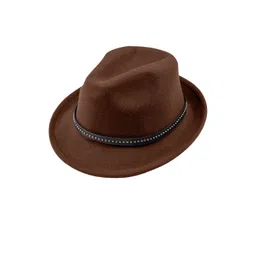 The Tie Hub Men Water Repellent Finish Woollen Fedora Hat-picture-42