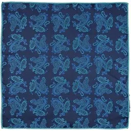 the tie hub Paisley Navy Blue Microfiber Pocket Square For Men-picture-50