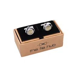 The Tie Hub Rhodium-Plated Brass Cufflink-image-31