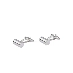 The Tie Hub Rhodium-Plated Cylinder Pipe Cufflink-image-5