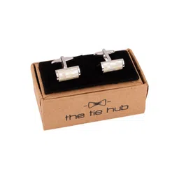 The Tie Hub Rhodium-Plated Rectangular Cufflink-image-39