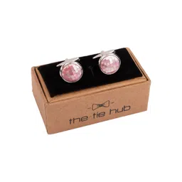 The Tie Hub Rhodium-Plated Round Cufflink-image-35