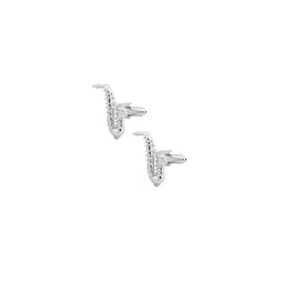 The Tie Hub Silver-Toned Saxophone-Shaped Cufflinks-picture-28
