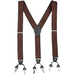the tie hub Solid Brown with Black Suspender For Men-picture-11